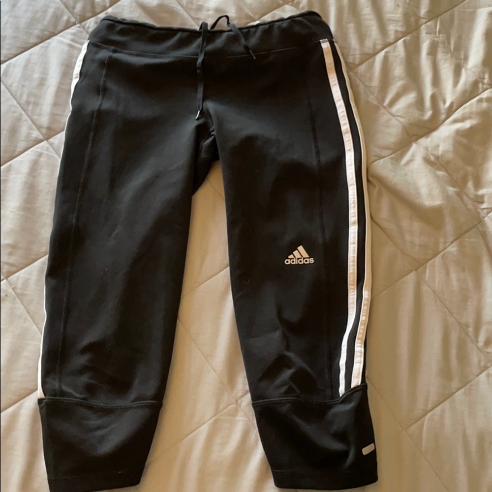 Adidas black and white capri leggings